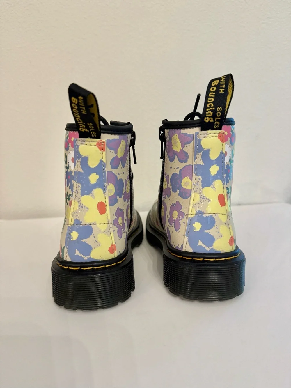 Dr. Martens 1460 Kids Floral Mash Up Leather Lace Boots